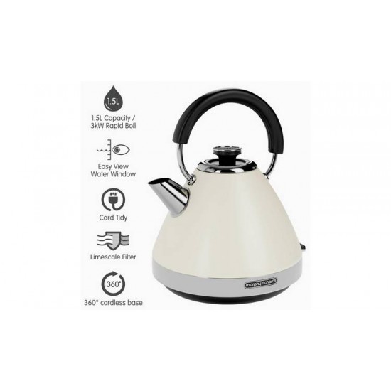 MORPHY RICHARDS Venture Kettle 1.5L CREAM 100132